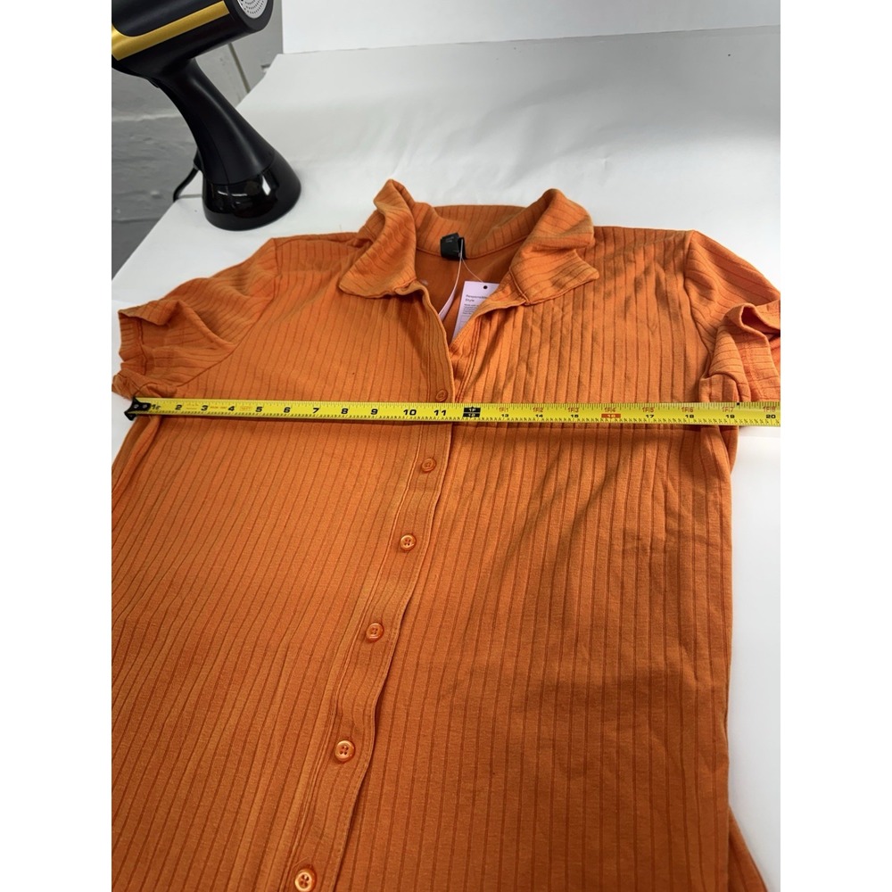 Wild Fable Orange Ribbed Button-Front Short Romper Size XXL - Picture 3 of 7